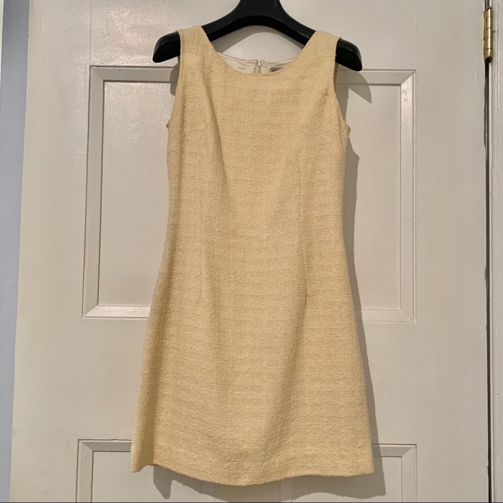 Preppy pastel yellow mini fitted tank dress size small